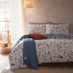 Anya Blue Leaf Reversible Duvet Set