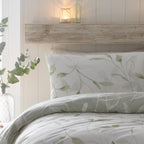Eliza Green Leaf Reversible Duvet Set