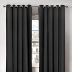 Cali Black Thermal Blackout Eyelet Curtains