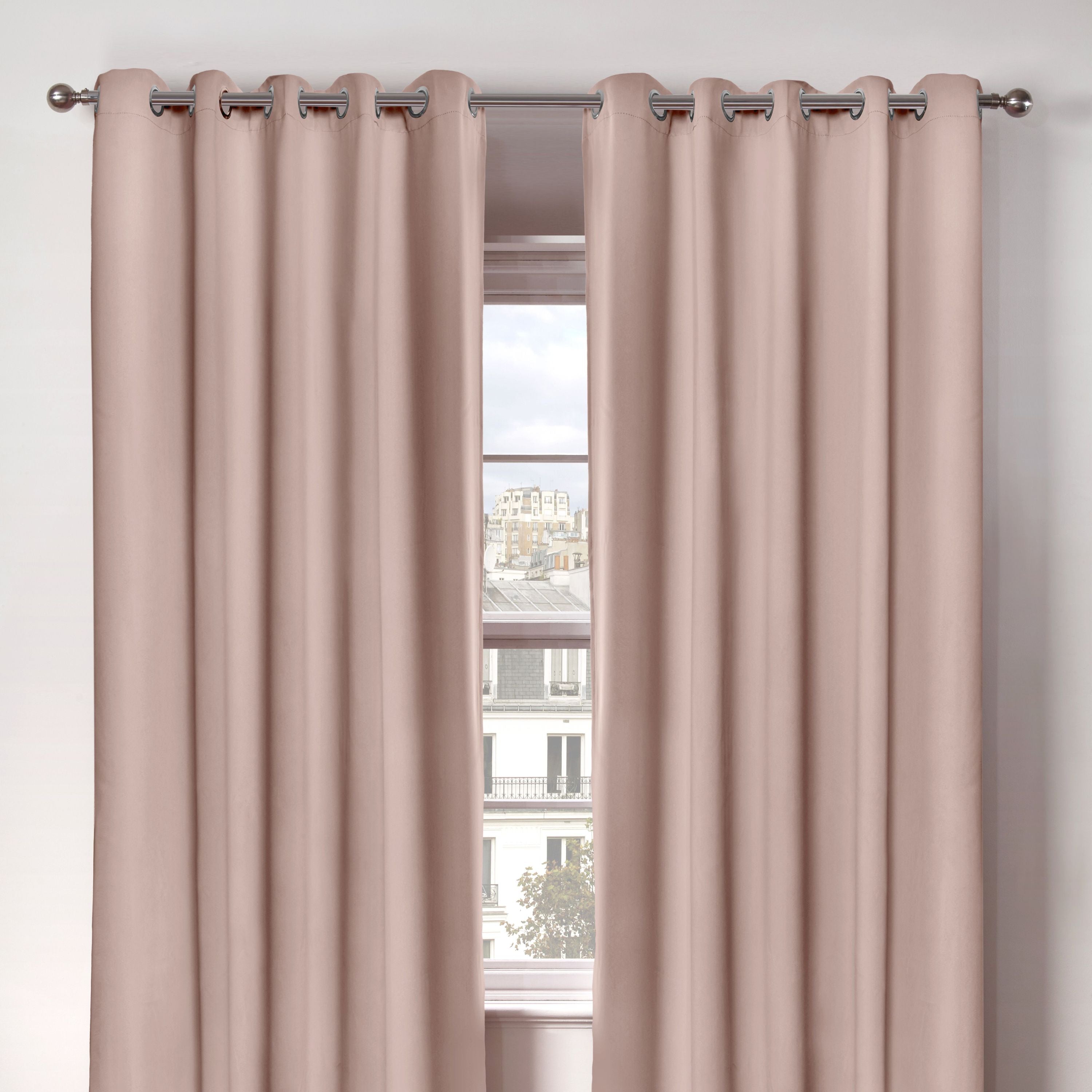 Cali Blush Pink Thermal Eyelet Curtains