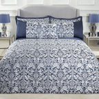 Eden Navy Embellished Jacquard Duvet Set
