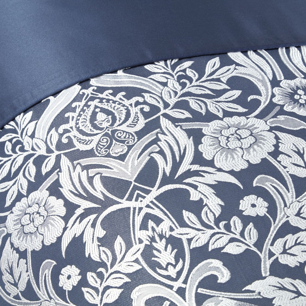 Eden Navy Embellished Jacquard Duvet Set