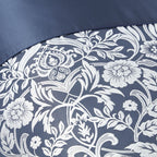 Eden Navy Embellished Jacquard Duvet Set