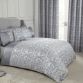 Eden Silver Embellished Jacquard Duvet Set