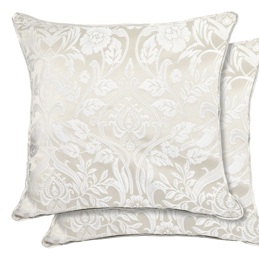 Eden Cream Jacquard Cushion Cover Pair (43cm x 43cm)