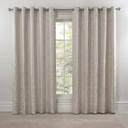 Eden Cream Lined Eyelet Jacquard Curtains