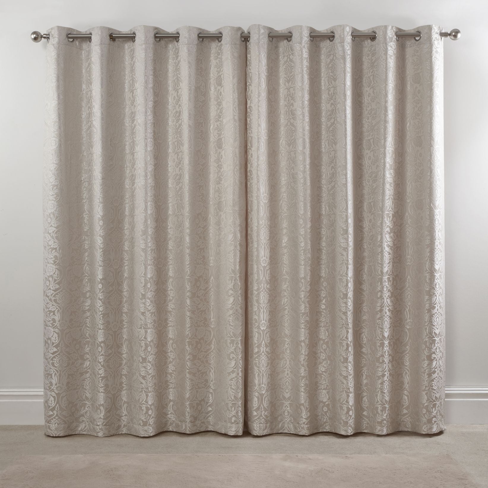 Eden Cream Lined Eyelet Jacquard Curtains
