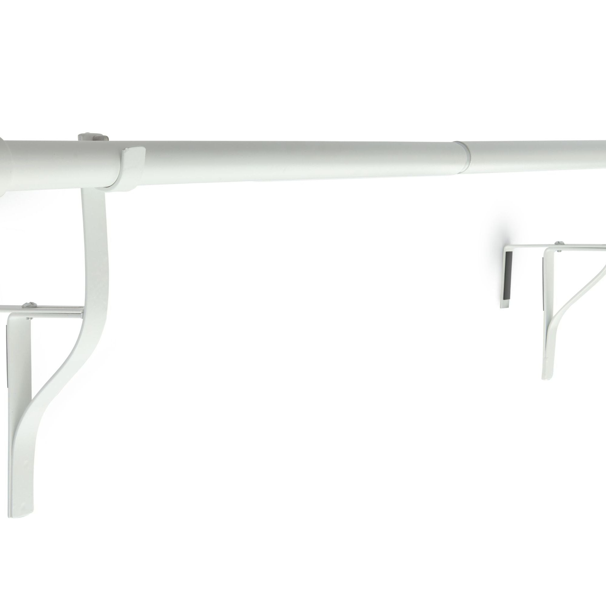 White Extendable Door Curtain Pole