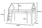 Eli Kids White Mid Sleeper Cabin Loft Bed With Underbed Storage Space