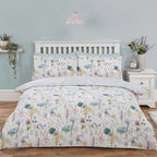 Ella Duck Egg Botanical Supersoft Duvet Set