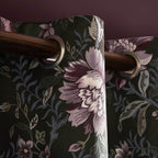 Laura Ashley Edita's Garden Charcoal Eyelet Curtains