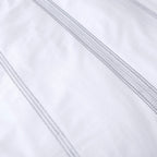 Embroidered Band White 200 Thread Count 100% Cotton Duvet Set