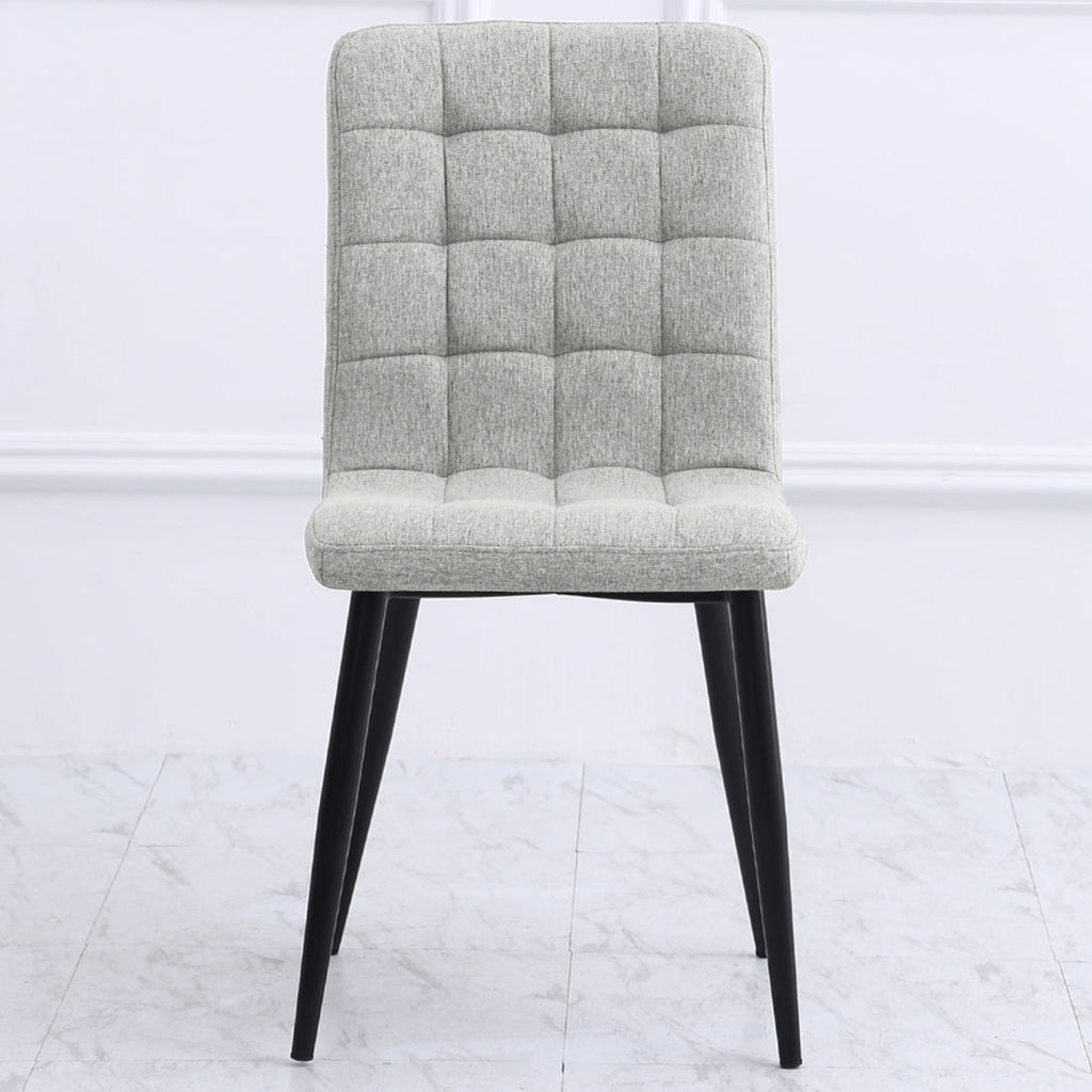 Set of 4 Linen Velvet Armless Dining Chairs