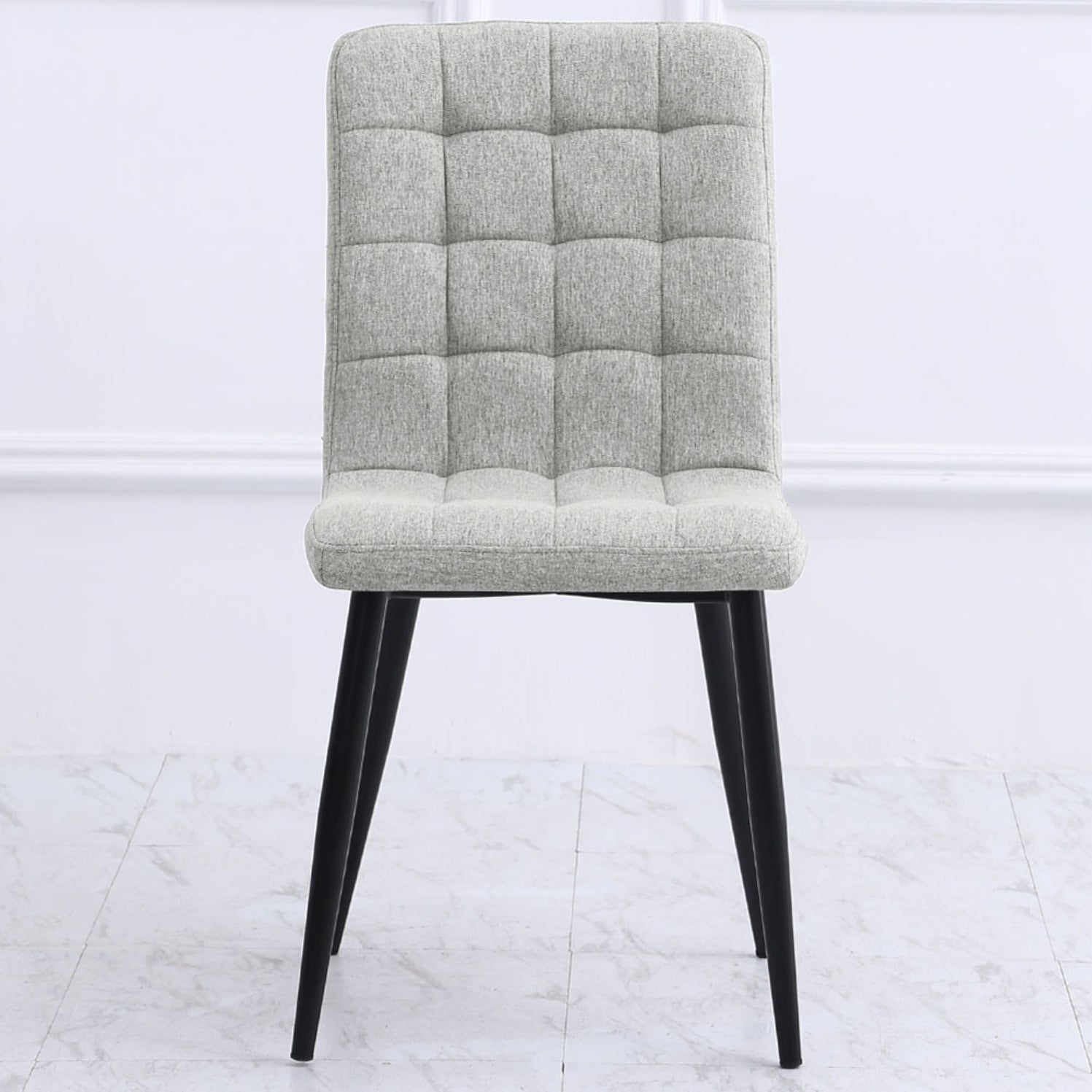 Set of 4 Linen Velvet Armless Dining Chairs