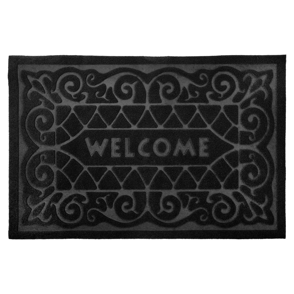 Welcome Black Easy Care Absorbent Doormat