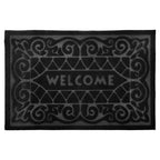 Welcome Black Easy Care Absorbent Doormat
