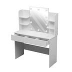 Hollywood Vanity Desk White with LED Mirror & Drawer