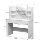 Hollywood Vanity Desk White with LED Mirror & Drawer