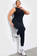 Built-In Bra Zip Front Sculpt and Control Unitard