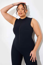 Built-In Bra Zip Front Sculpt and Control Unitard