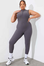Built-In Bra Zip Front Sculpt and Control Unitard