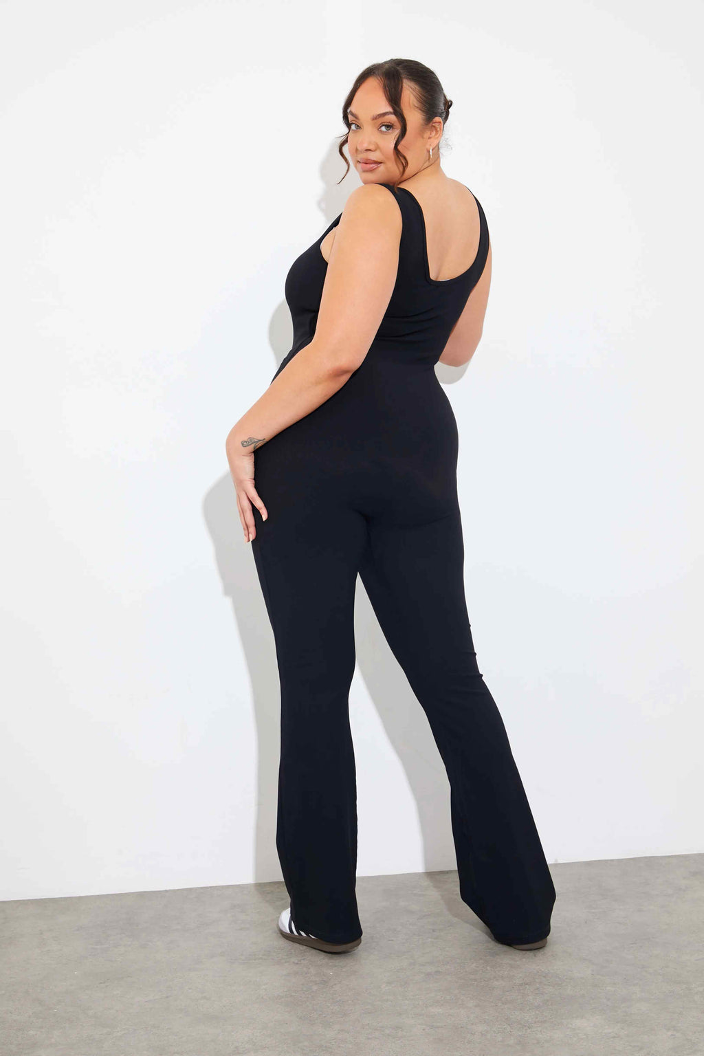 Built-In Bra Flare Leg Sculpt and Control Unitard