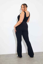 Built-In Bra Flare Leg Sculpt and Control Unitard