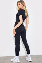 Contour Built-in Bra Short Sleeve Scoop Neck Unitard
