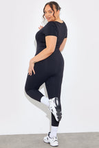 Contour Built-in Bra Short Sleeve Scoop Neck Unitard