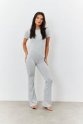 Sculpting Short Sleeve Wide Leg Jumpsuit