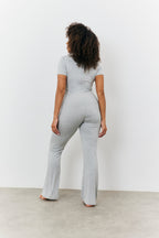 Sculpting Short Sleeve Wide Leg Jumpsuit