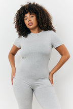 Sculpting Short Sleeve Wide Leg Jumpsuit