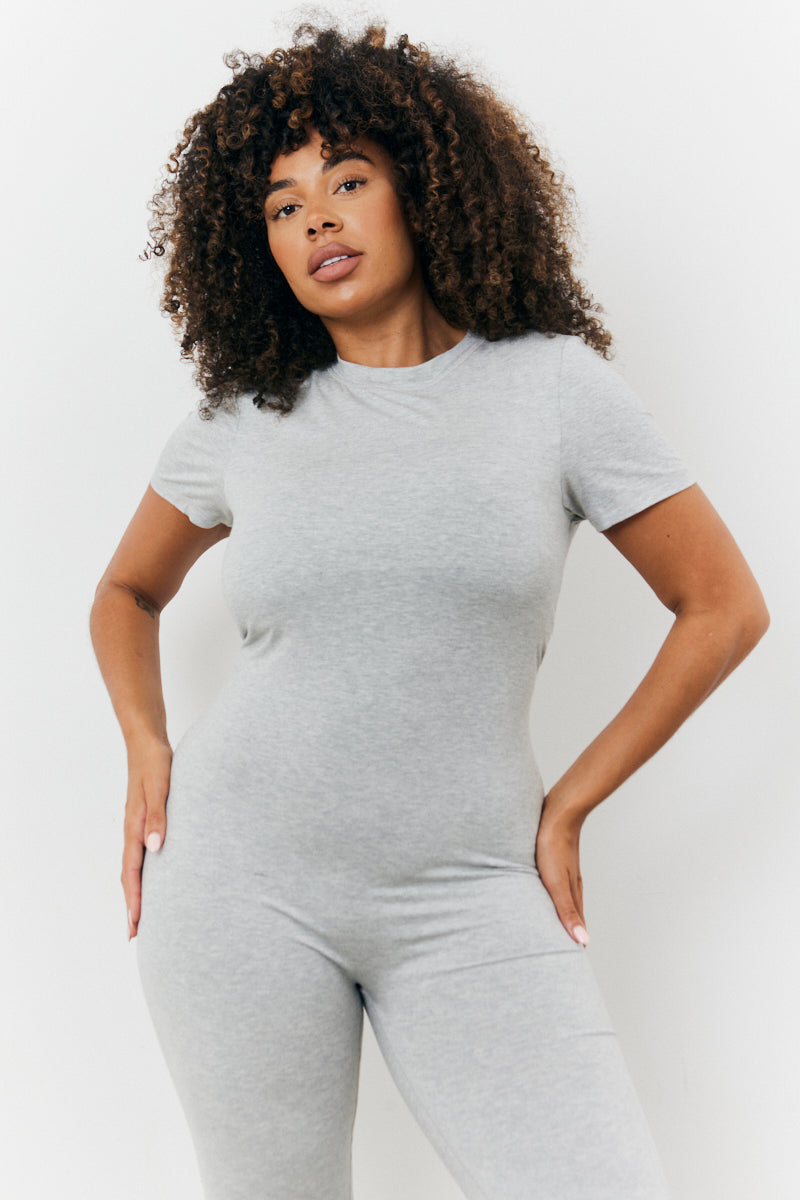 Sculpting Short Sleeve Wide Leg Jumpsuit