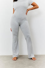 Sculpting Short Sleeve Wide Leg Jumpsuit