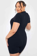 Built-in Bra Short Sleeve Sculpt and Control Short Unitard