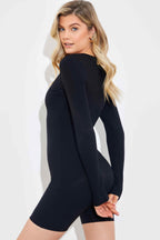 Built-In Bra Long Sleeve Sculpt and Control Short Unitard