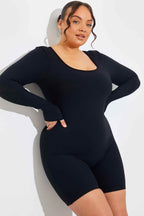 Built-In Bra Long Sleeve Sculpt and Control Short Unitard