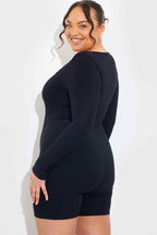 Built-In Bra Long Sleeve Sculpt and Control Short Unitard