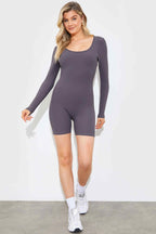 Built-In Bra Long Sleeve Sculpt and Control Short Unitard