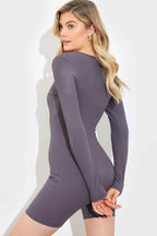Built-In Bra Long Sleeve Sculpt and Control Short Unitard