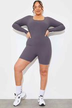 Built-In Bra Long Sleeve Sculpt and Control Short Unitard
