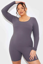 Built-In Bra Long Sleeve Sculpt and Control Short Unitard