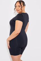 Contour Built-In Bra Short Sleeve Short Leg Square Neck Unitard
