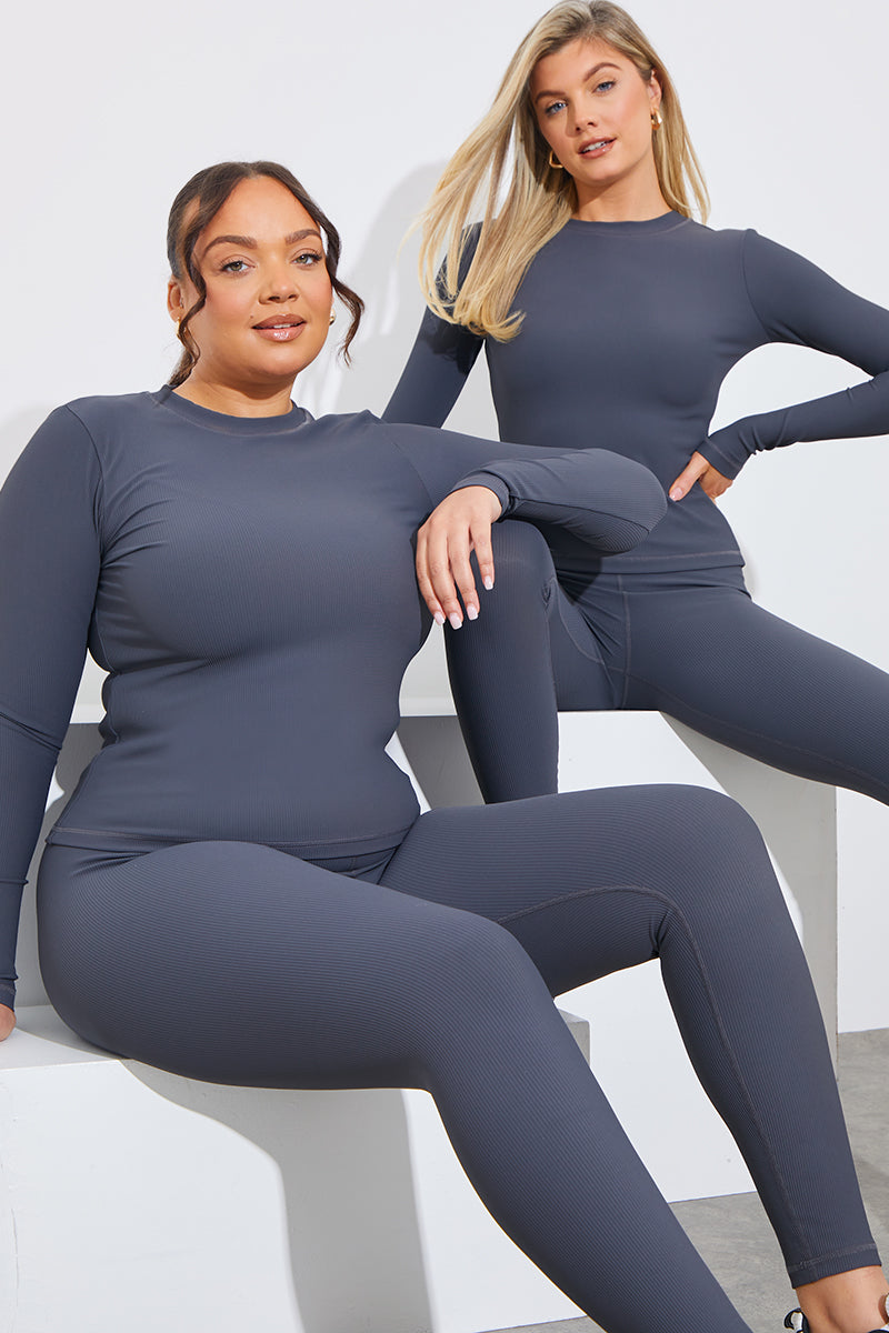 Rib Long Sleeve Top