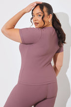 RIBBED CREW NECK SHORT SLEEVE TOP