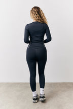 Indigo Blue Contrast Piping Long Sleeve Co-Ord Top