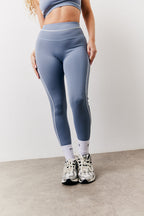 Light Blue Contrast Piping V Front Co-Ord Leggings