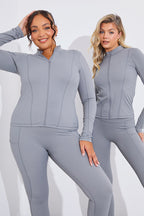 Soft Touch Seam Detail Zip Through Jacket