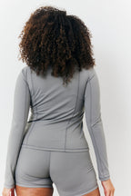Soft Touch Seam Detail Zip Through Jacket