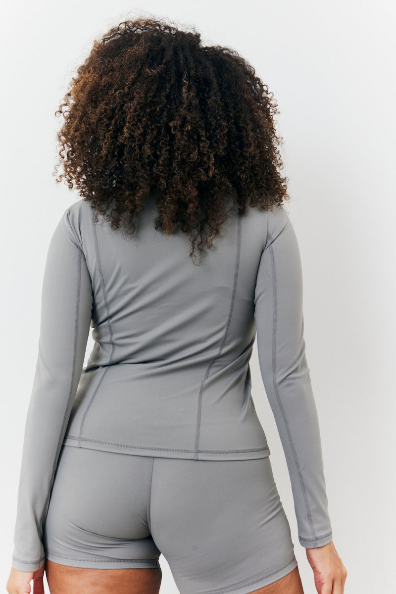 Soft Touch Seam Detail Zip Through Jacket